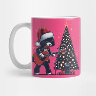 Poodle Playing Guitar Christmas Mug